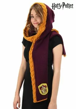 Elope Gryffindor Knit Maroon And Gold Costume Hood