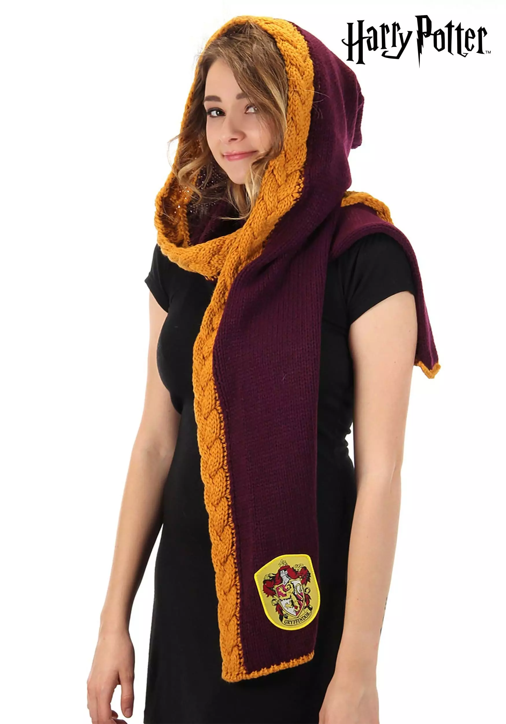 Elope Gryffindor Knit Maroon And Gold Costume Hood
