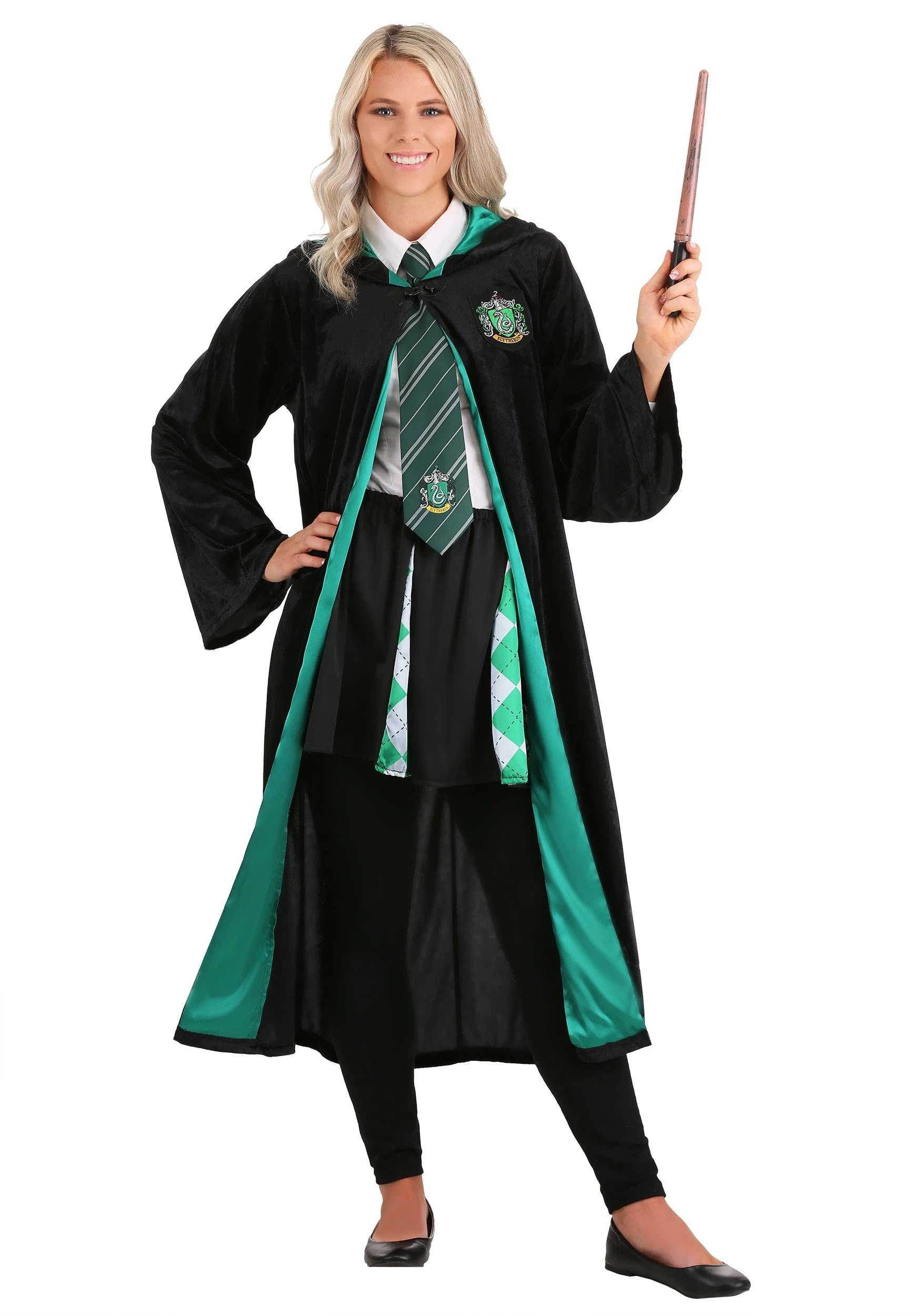 Jerry Leigh Harry Potter Deluxe Slytherin Robe Costume For Adults - Image 7