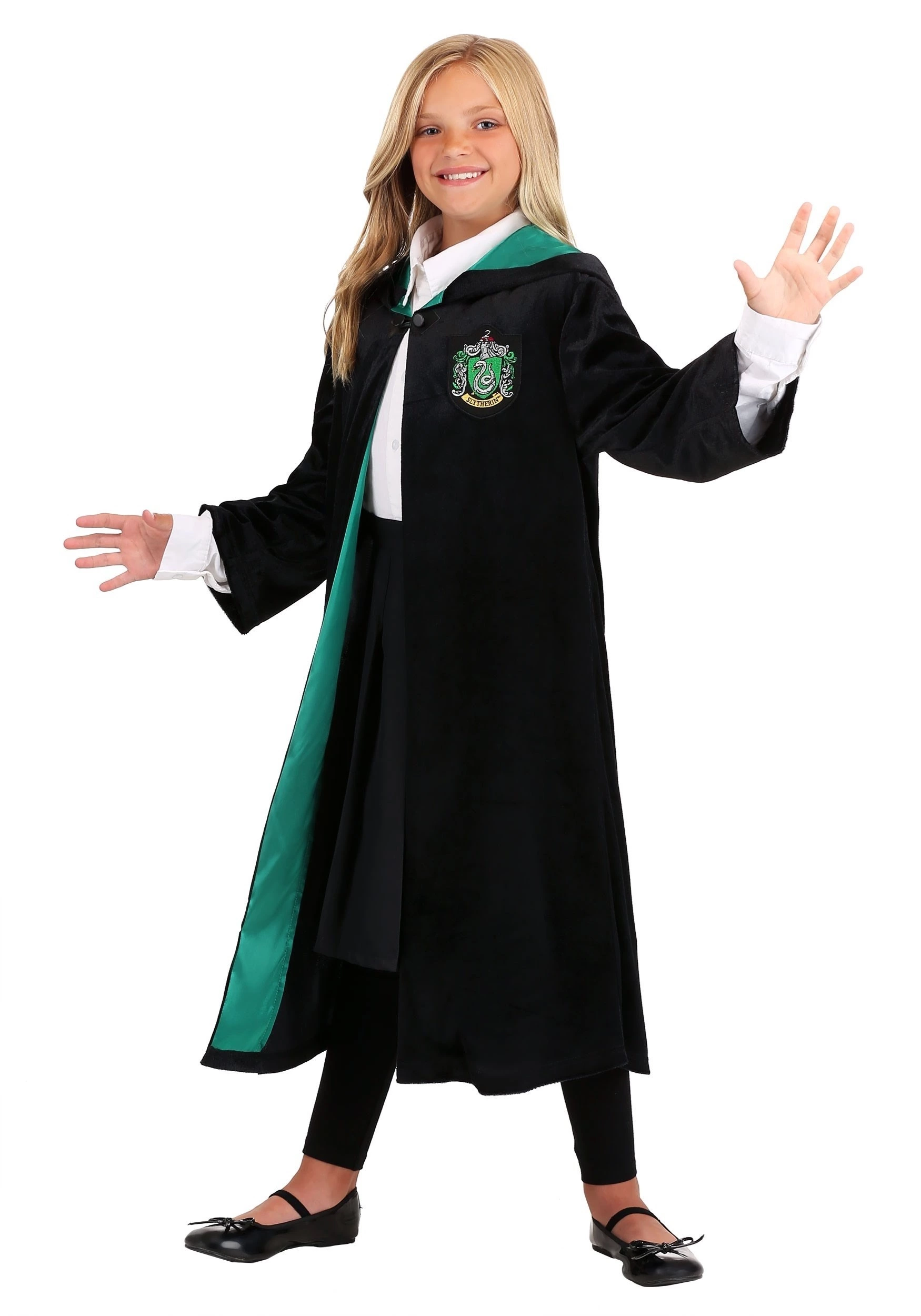 Jerry Leigh Harry Potter Kids Deluxe Slytherin Robe Costume - Image 6