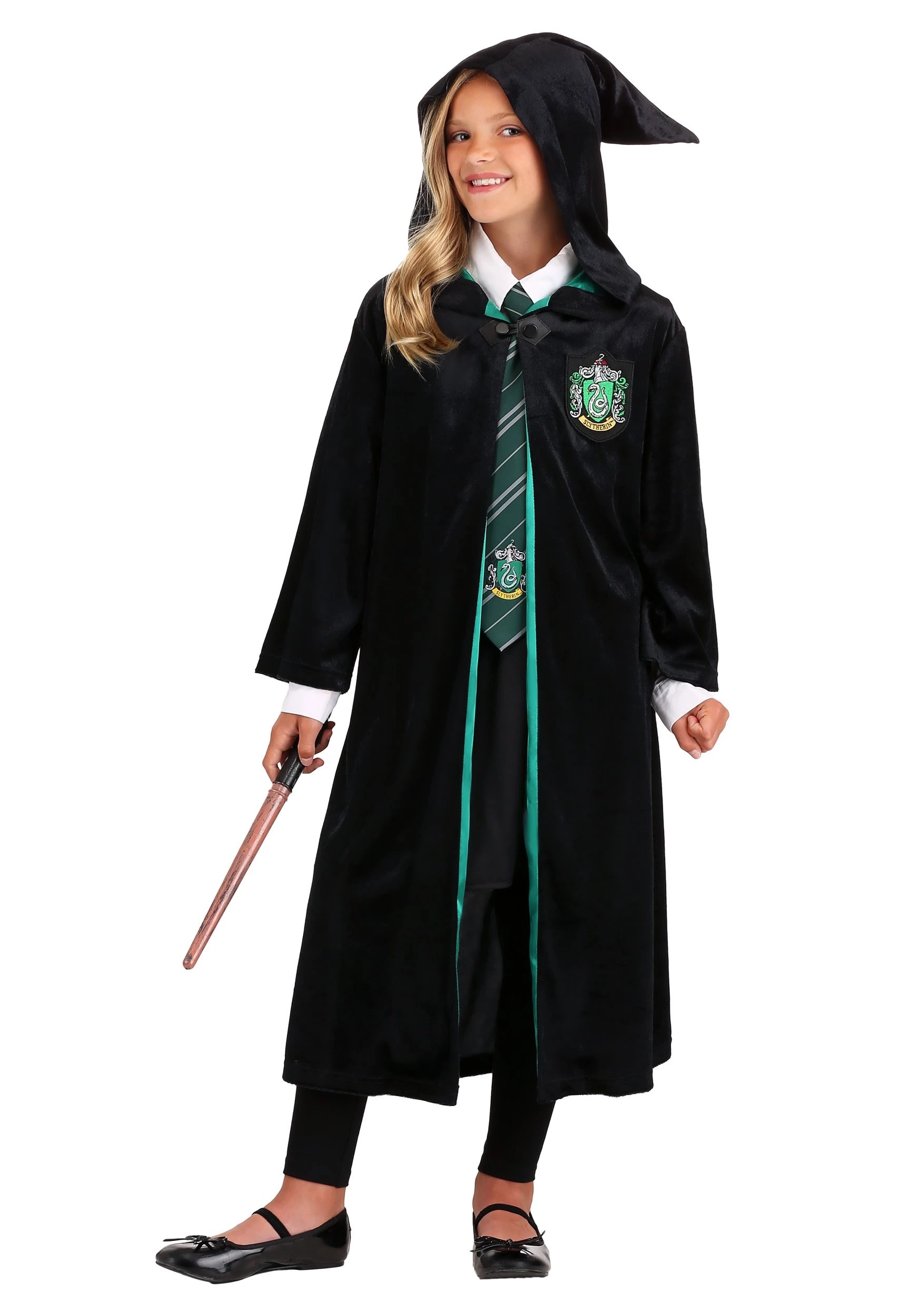 Jerry Leigh Harry Potter Kids Deluxe Slytherin Robe Costume - Image 4
