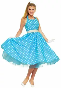 Forum Novelties, Inc Women's 50s Blue Polka Dot Costume Dress