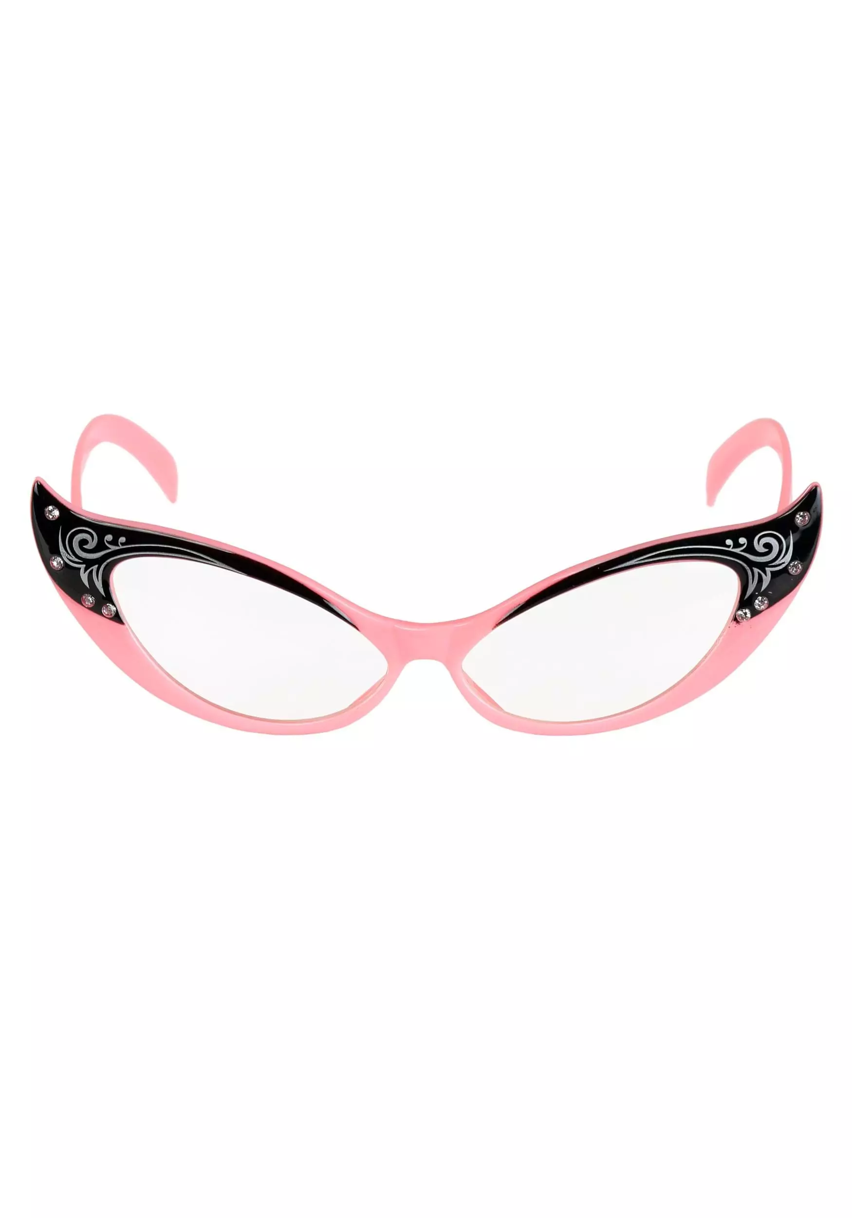 Elope Pink/Clear Vintage Cat Eyes Glasses - Image 2