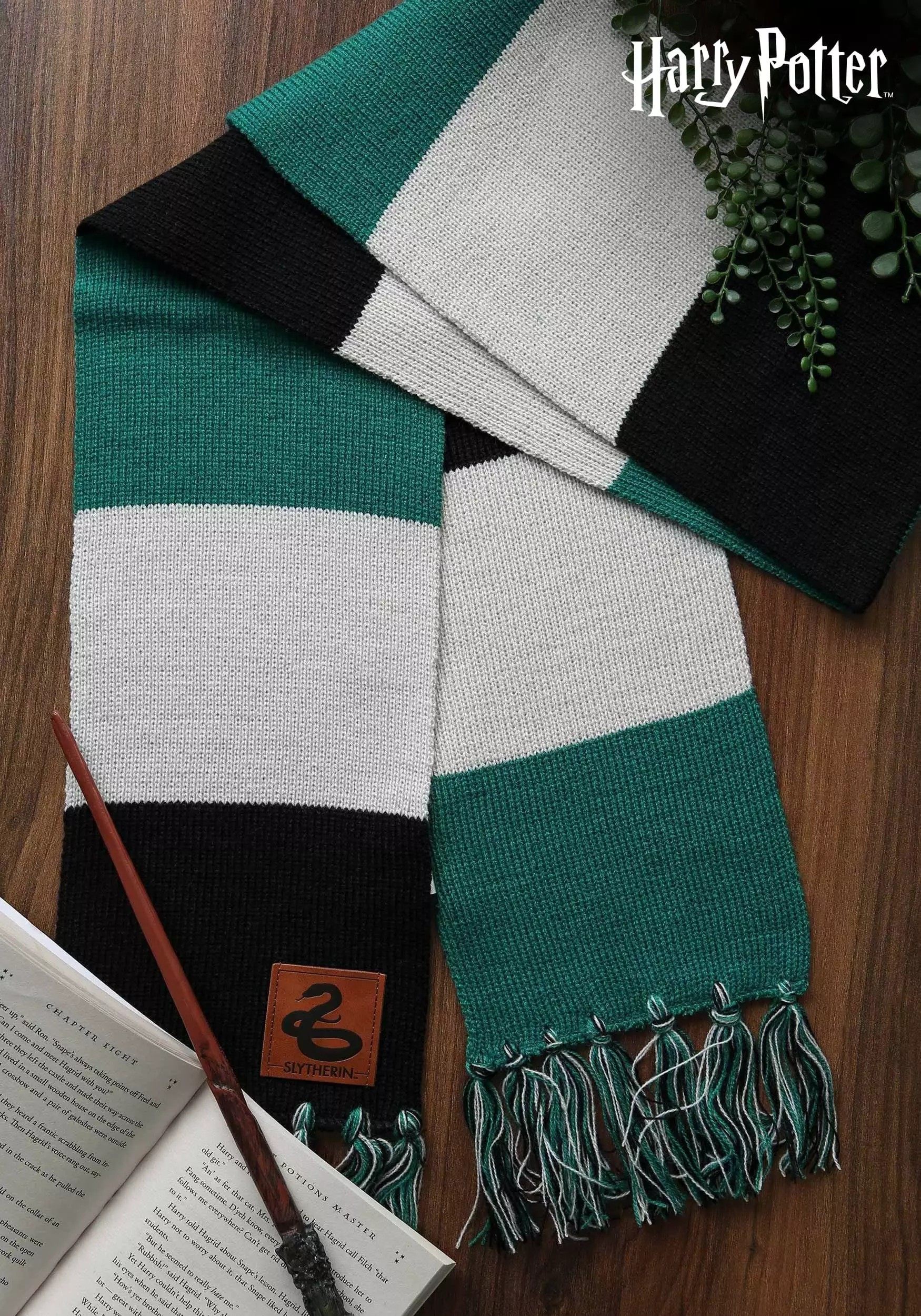 Elope Harry Potter Slytherin House Patch Striped Scarf